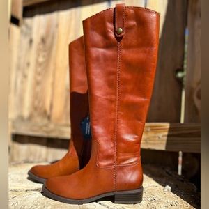 INC Womans Fawne Riding boot in Cognac